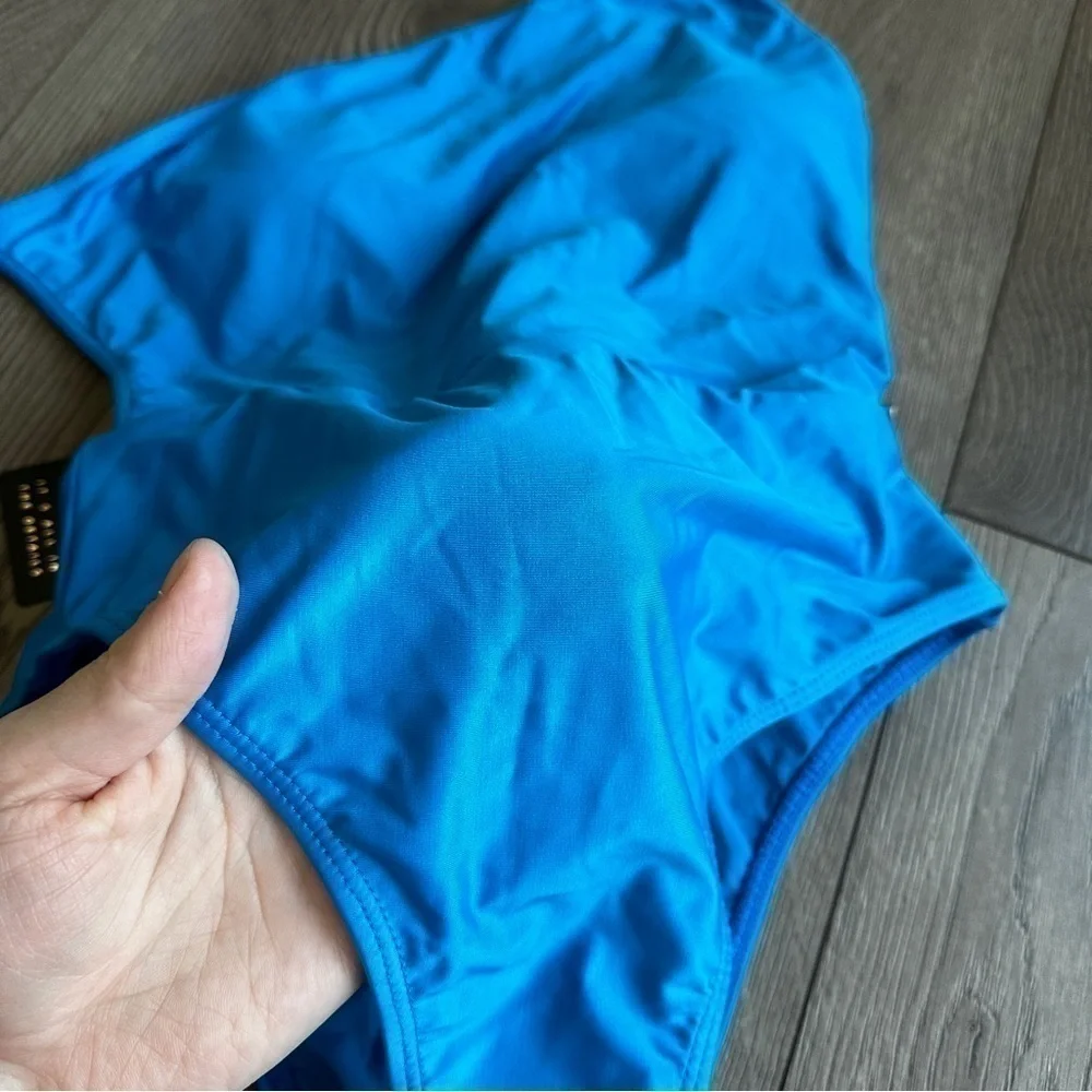 New! ViX Paula Hermanny Solid Iris one piece Swimsuit Blue size Small